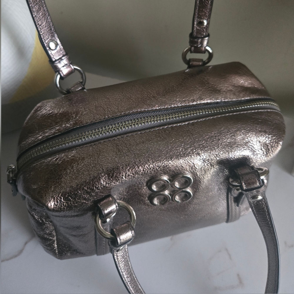 EUC Coach Julia Metallic Gunmetal Mini Satchel Bag - Picture 9 of 12